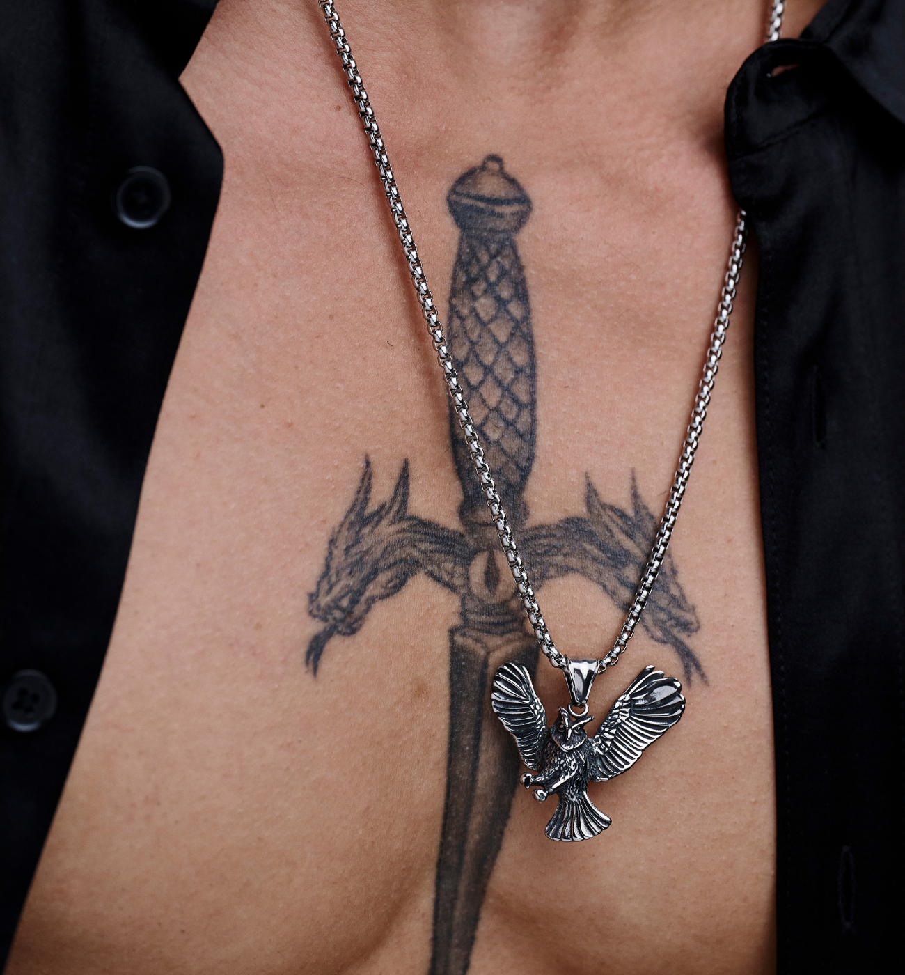 Naszyjnik męski z orłem Thorgrim NMITC0163