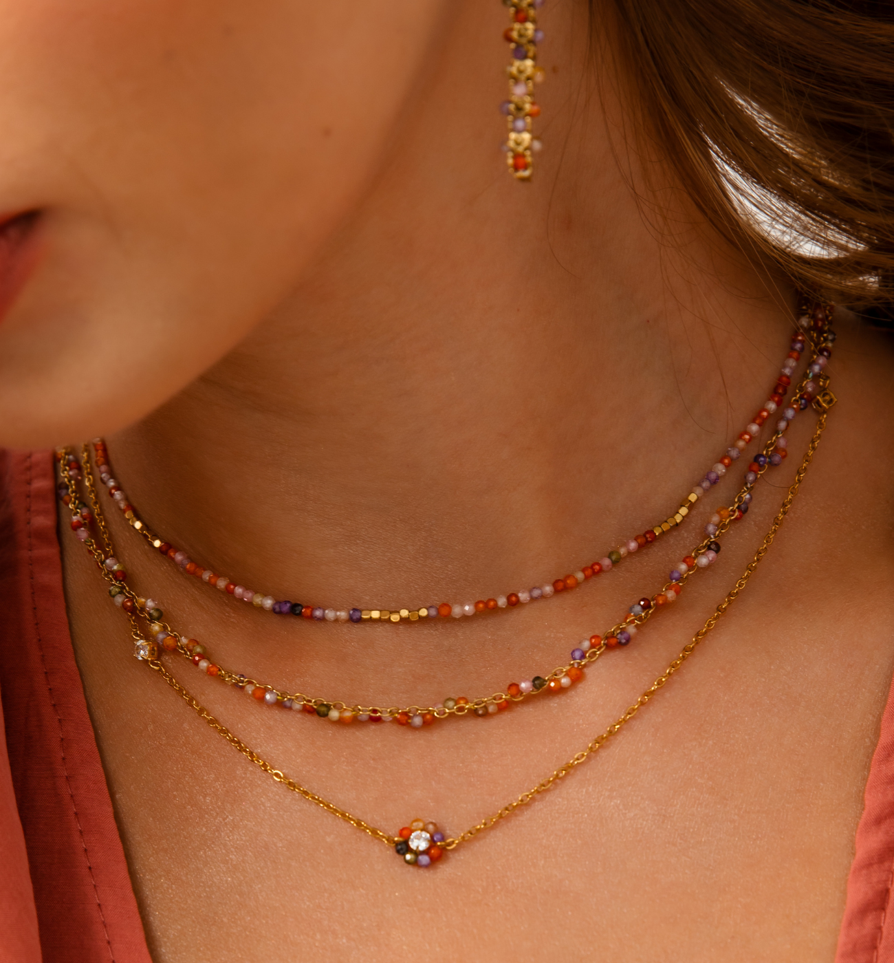 Naszyjnik z kolorowy z cyrkoniami Miranda - By Dziubeka