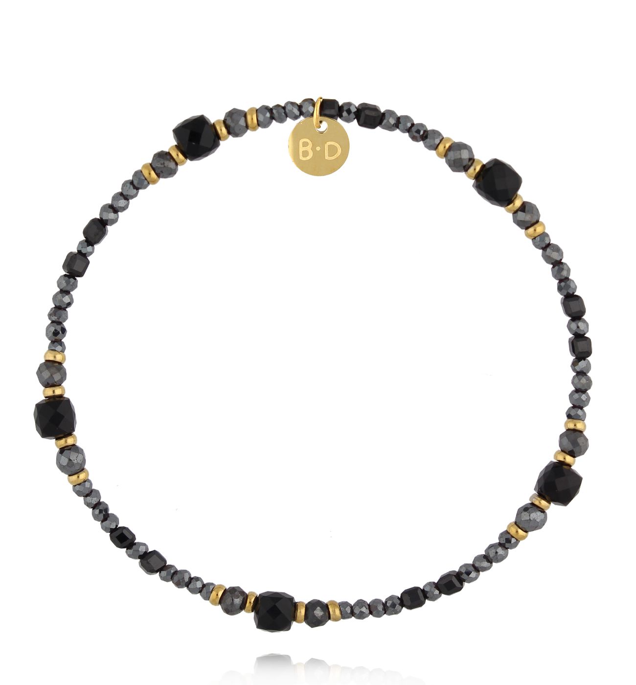 Bransoletka z turmalinami i hematytami - By Dziubeka