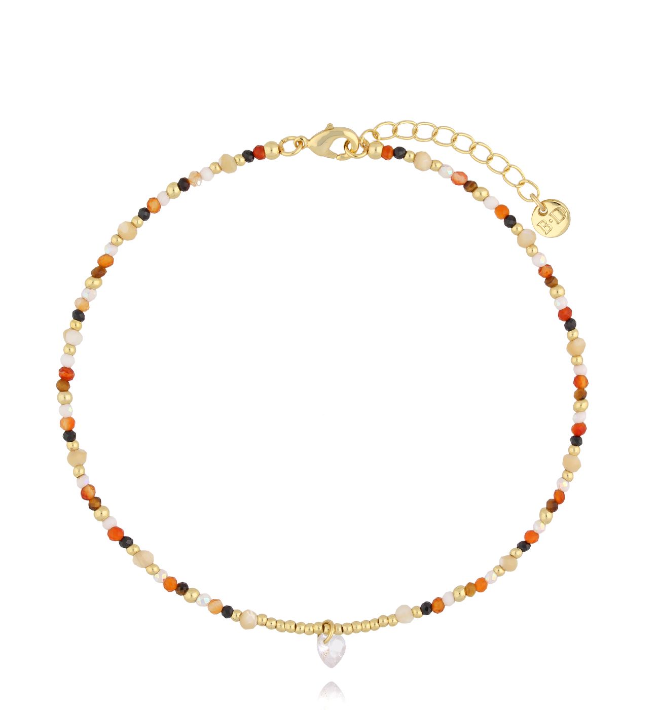 Bransoletka na nogę brązowo beżowa BNSC0105