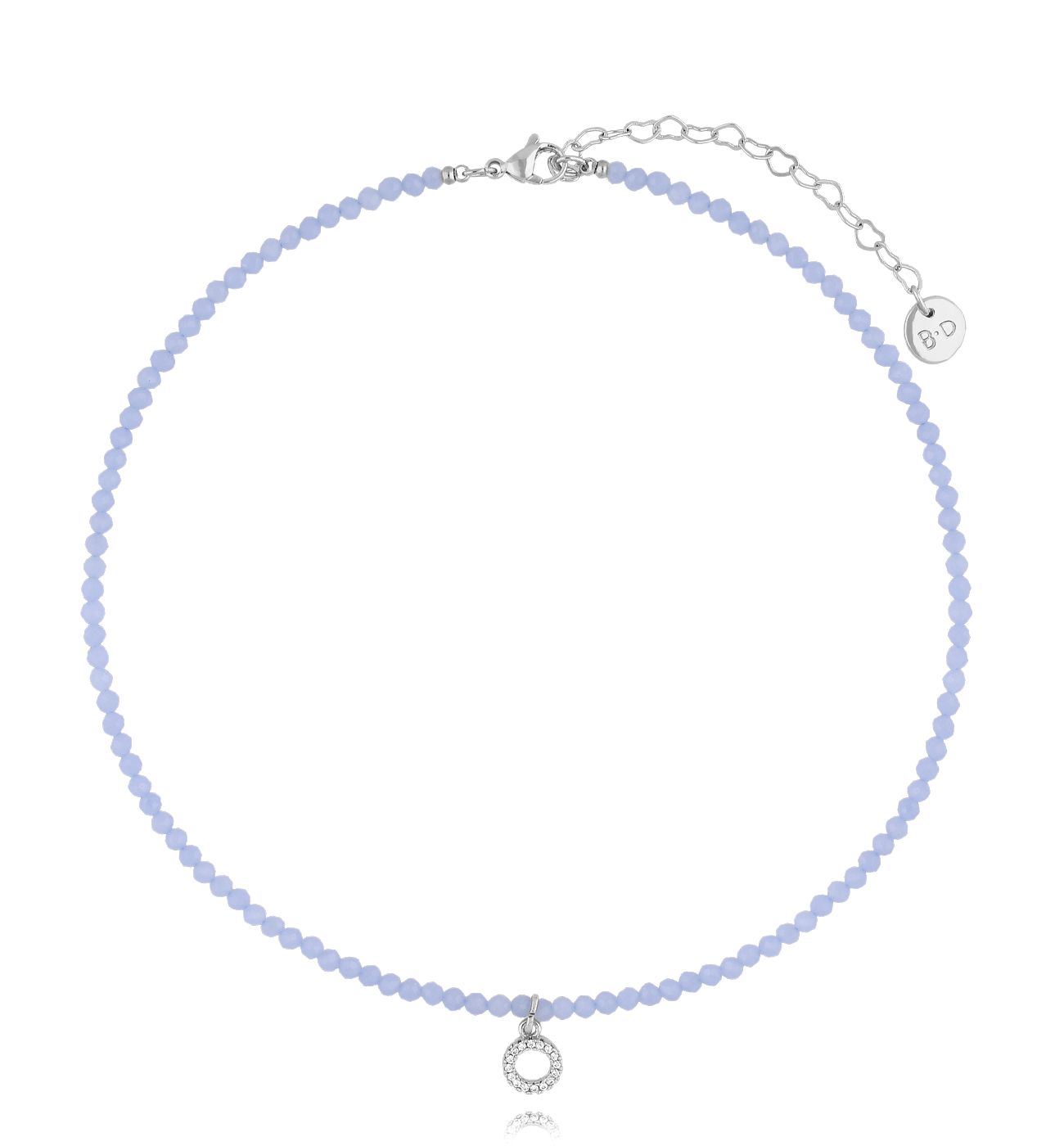 Naszyjnik niebieski z okrągłą zawieszką - By Dziubeka