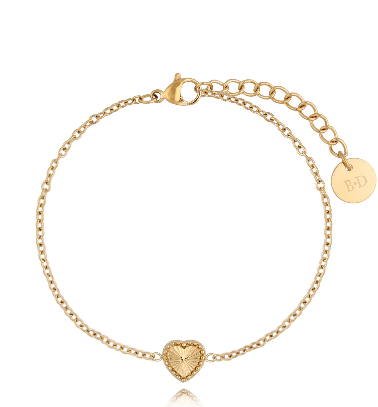 Bransoletka złota z sercem Lille - By Dziubeka