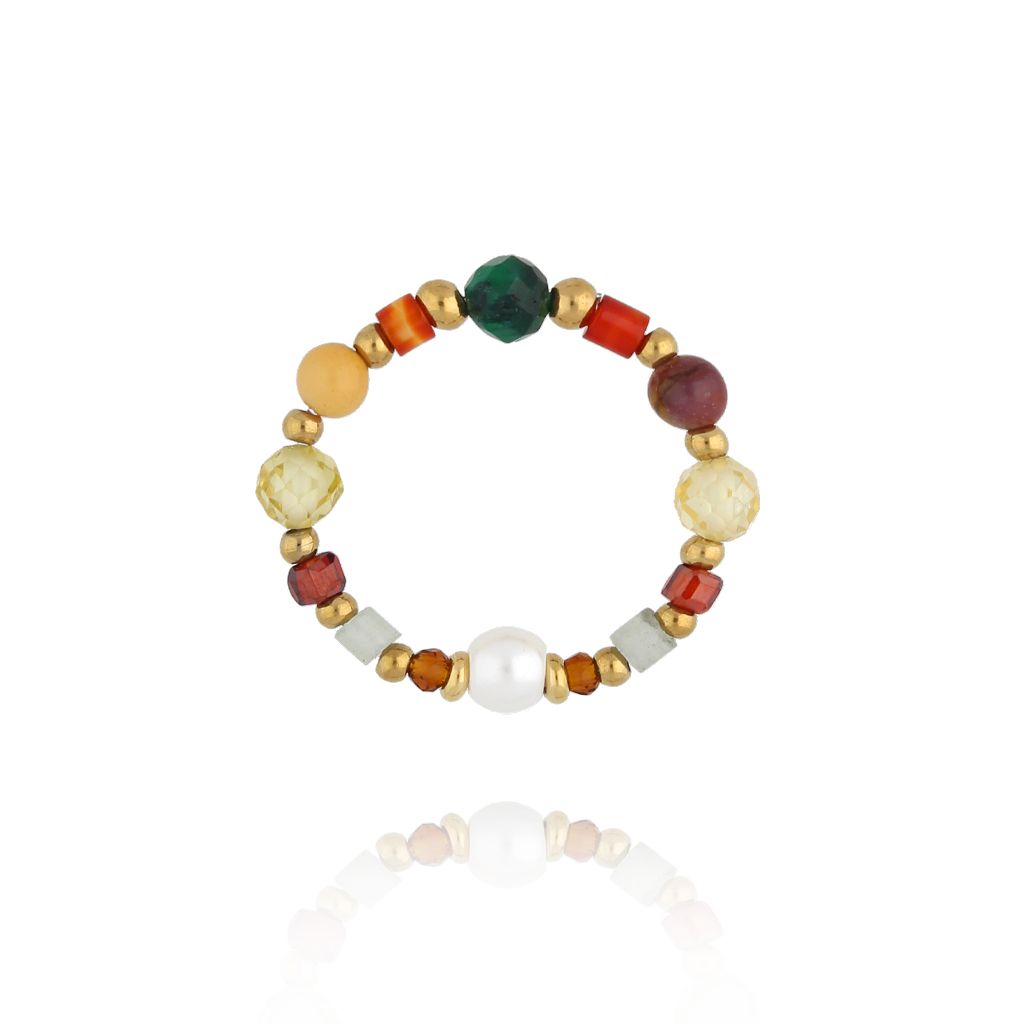 Pierścionek z agatami i awenturynami PSC0727