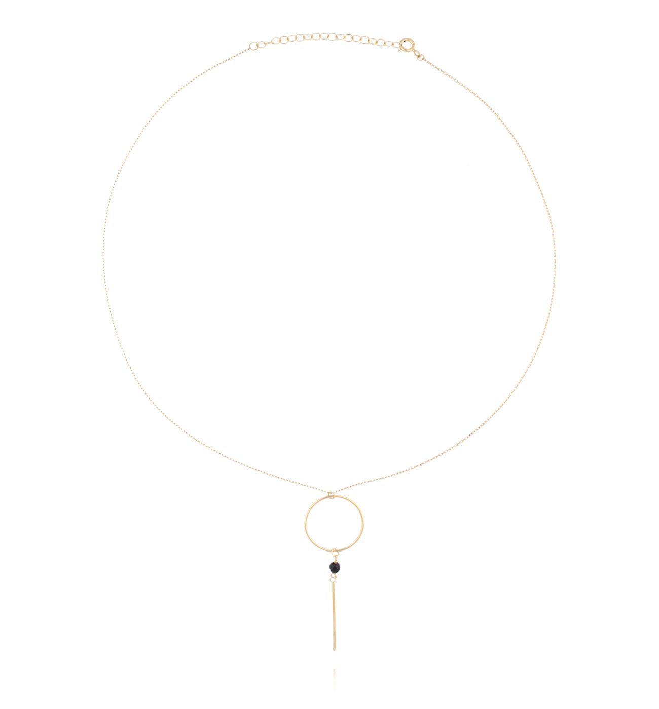Naszyjnik pozłacany z kółkiem i patyczkiem - By Dziubeka