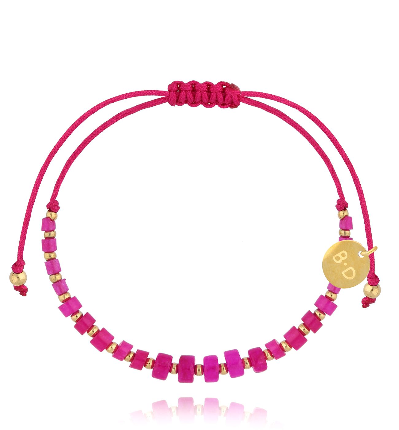 Bransoletka fuksjowa z jadeitami BMT0186 - By Dziubeka