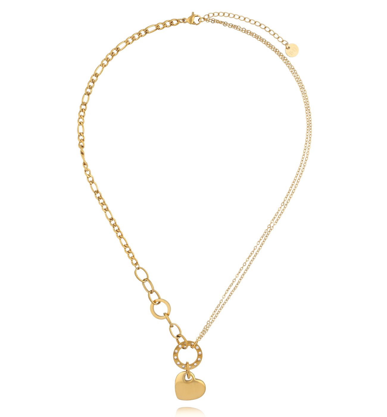 Naszyjnik z sercem w kolorze złota NSY0922 - By Dziubeka
