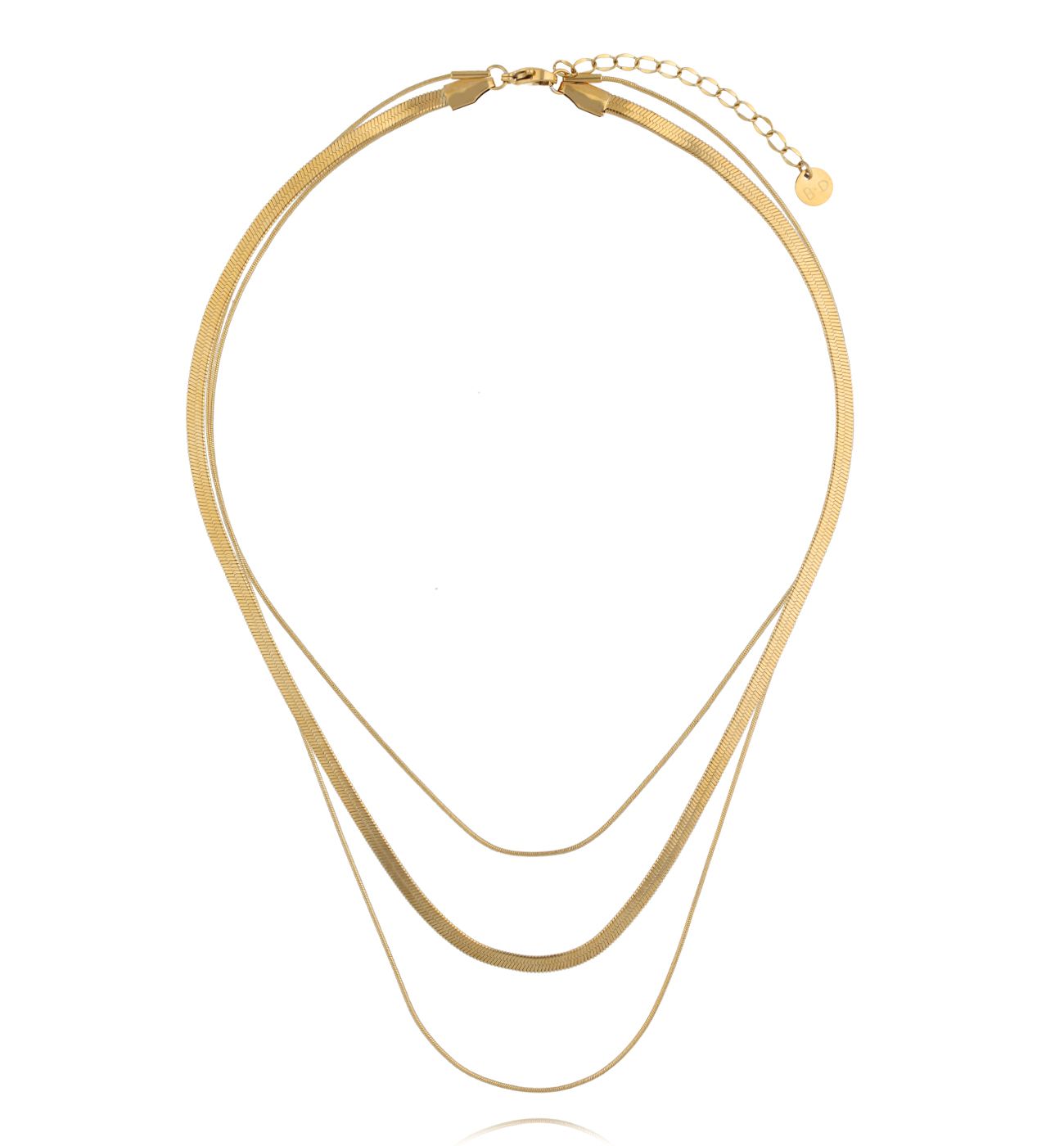 Naszyjnik warstwowym złoty żmijka NSY0679