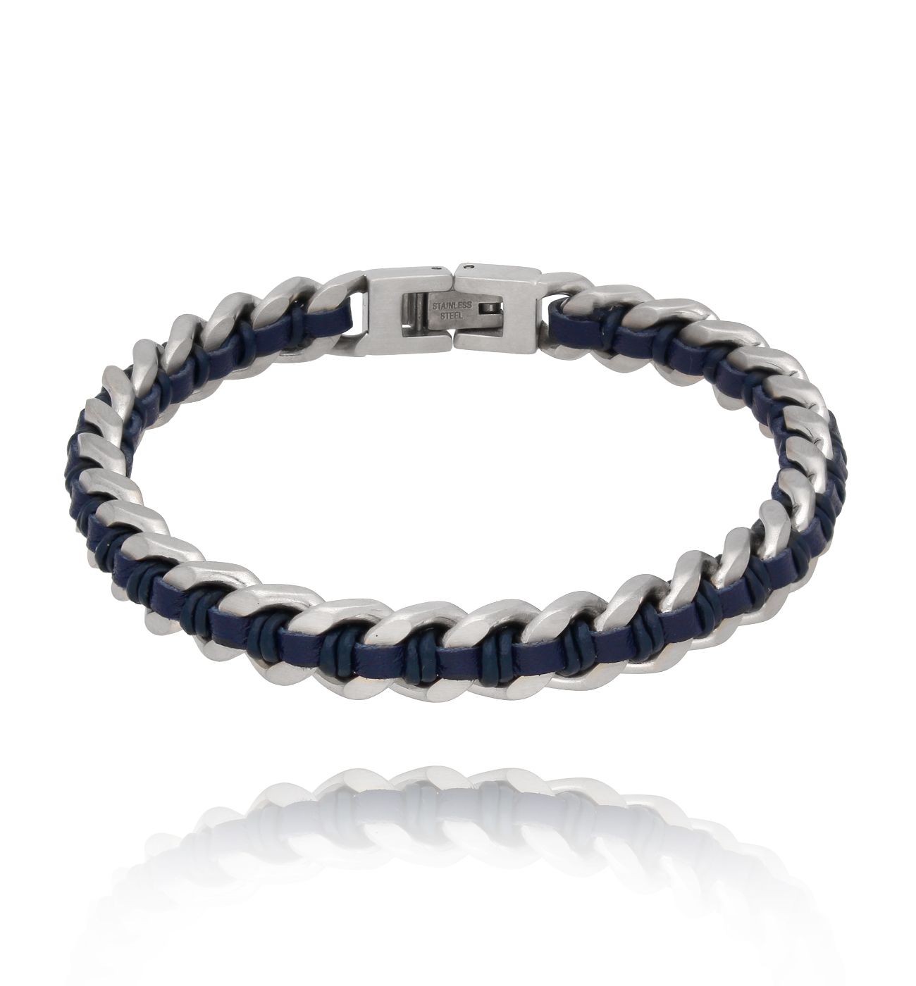 Bransoletka męska granatowa z łańcuchem Otis BMITC0796