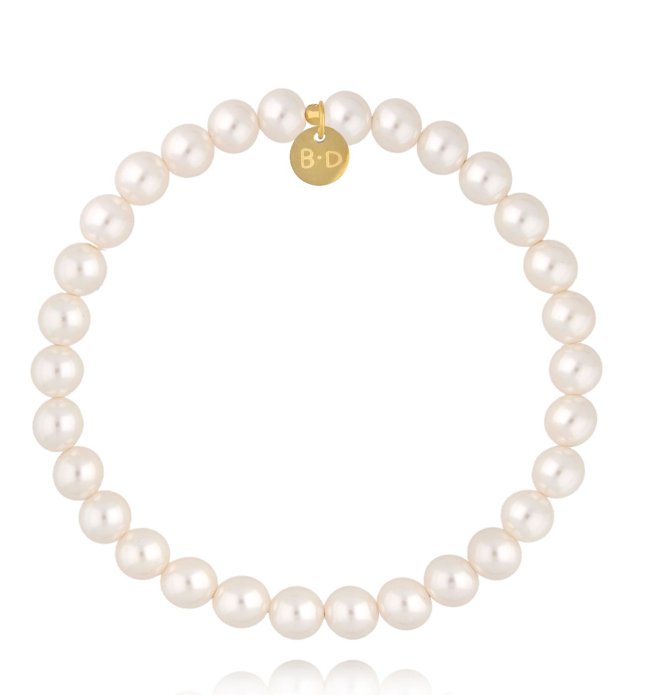 Bransoletka z białymi perłami BPE0147 - By Dziubeka