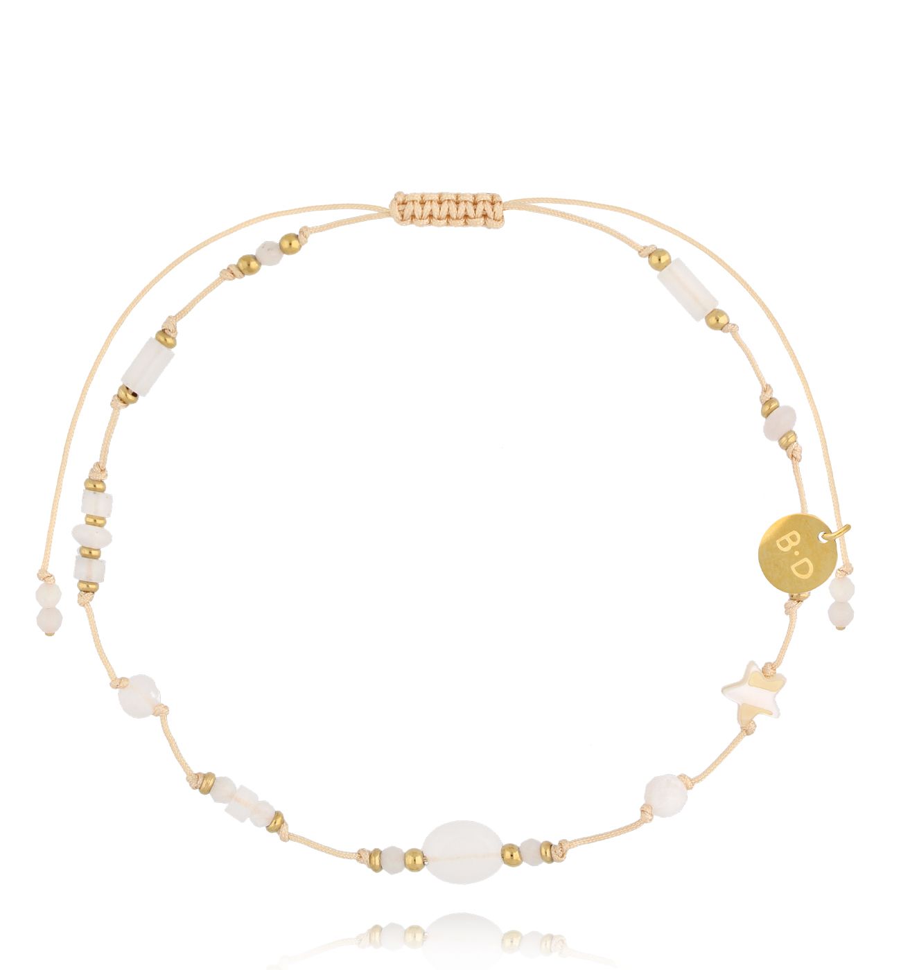 Bransoletka na nogę z jadeitami BNMT0005