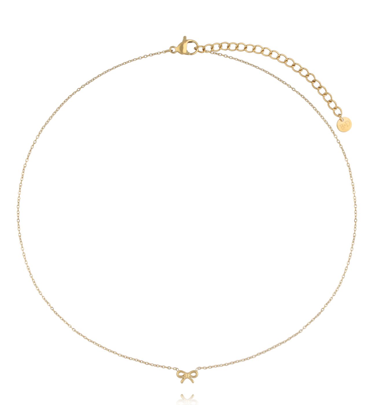 Naszyjnik z kokardką złoty NSY0790 - By Dziubeka