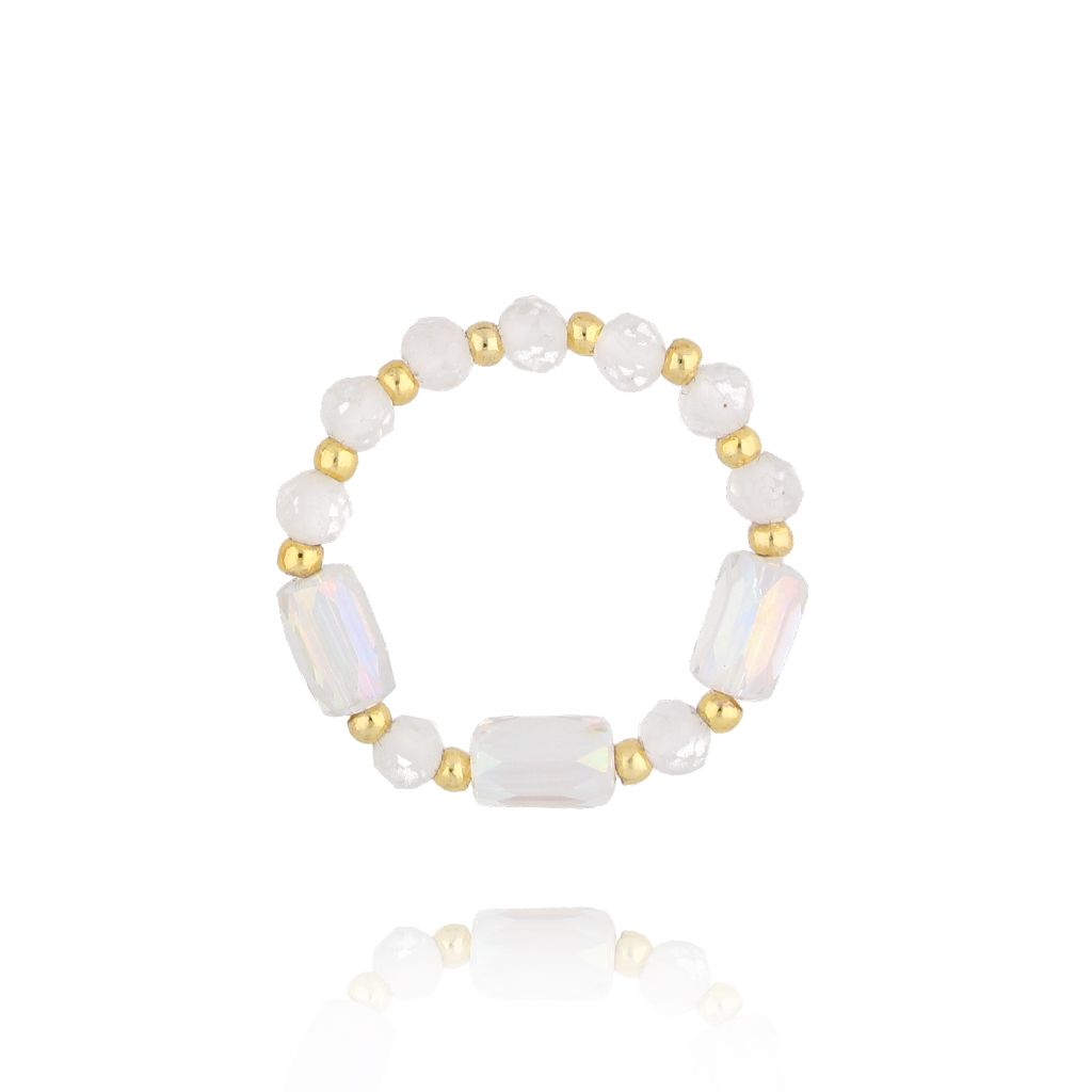 Pierścionek z połyskującymi kryształkami PSC0589 - By Dziubeka