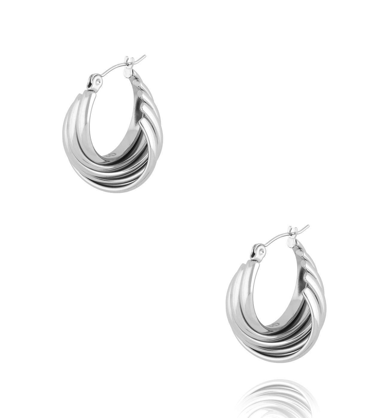 Kolczyki srebrne karbowane Skyline Sparkle KSA1870