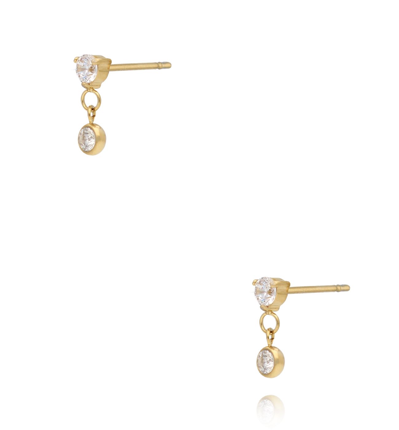 Kolczyki sztyfty z podwójną cyrkonią - By Dziubeka