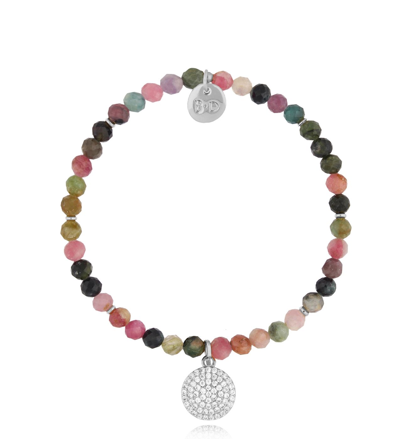 Bransoletka z turmalinami i zawieszką Point - By Dziubeka