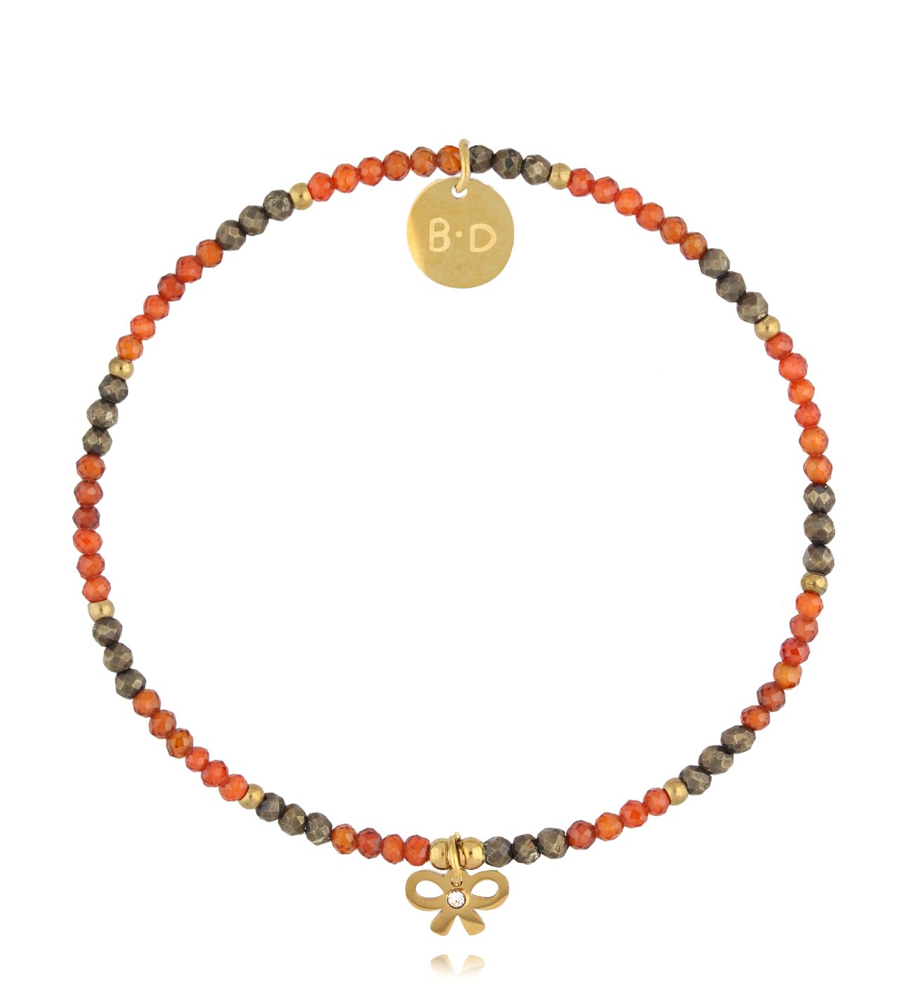 Bransoletka z cyrkoniami i kokardką - By Dziubeka