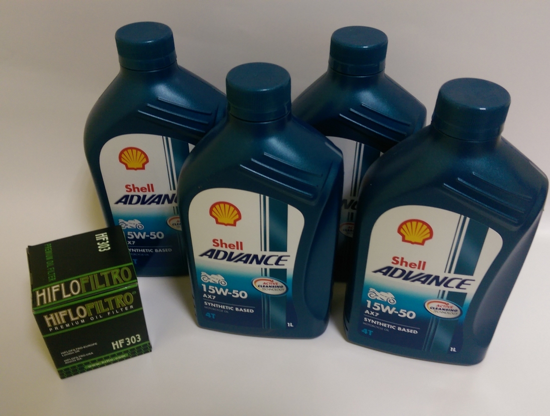 SHELL ADVANCE VSX AX7 15W50 4T 4L + FILTR HIFLO - Petrostar