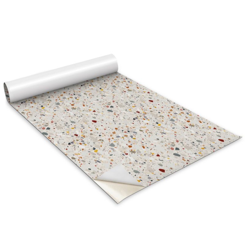 Folia Samoprzylepna Do Mebli Wallfluent 100x50 cm Ozdobny kamień gres Terrazzo Matowa Okleina Dekoracyjna 1 rol.