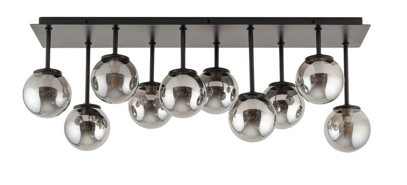 Lampa sufitowa wisząca Sigma Lighting Tulia 3943 czarno-szara dekoracyjna 10xG9 x 1 szt.