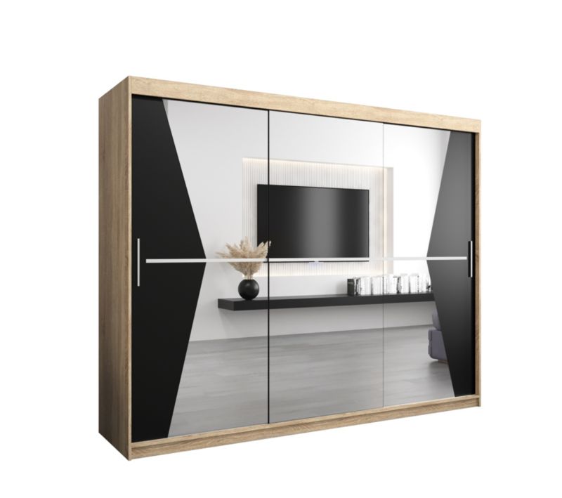 Szafa przesuwna Garderoba Abiks MAROKO 250 sonoma/czarny 1 szt.