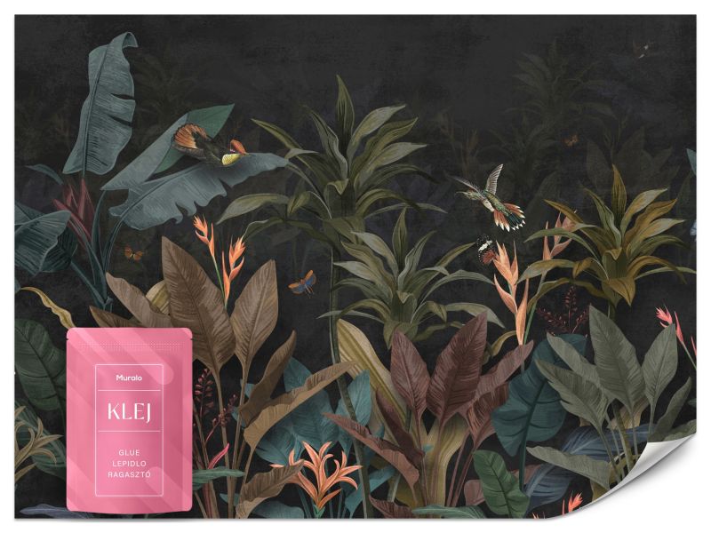 Fototapeta Muralo Egzotyczne Drzewa na Ciemnym Tle 500x350 cm 1szt.