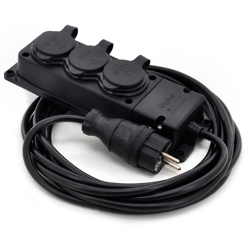 Przedłużacz ogrodowy listwowy ELS Elektrotechnika 1OWY16103 gumowy IP44 trójnik 3x230V H05VV-F 3x1,5mm² 10 m, 1 szt.