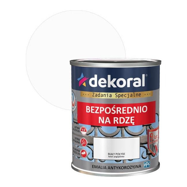 Emalia antykorozyjna Dekoral biały połysk 0,65 l