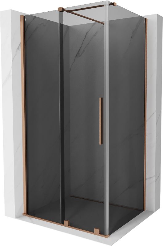 Kabina prysznicowa prostokątna Mexen Velar grafitowa-miedź szczotkowana 1 szt.