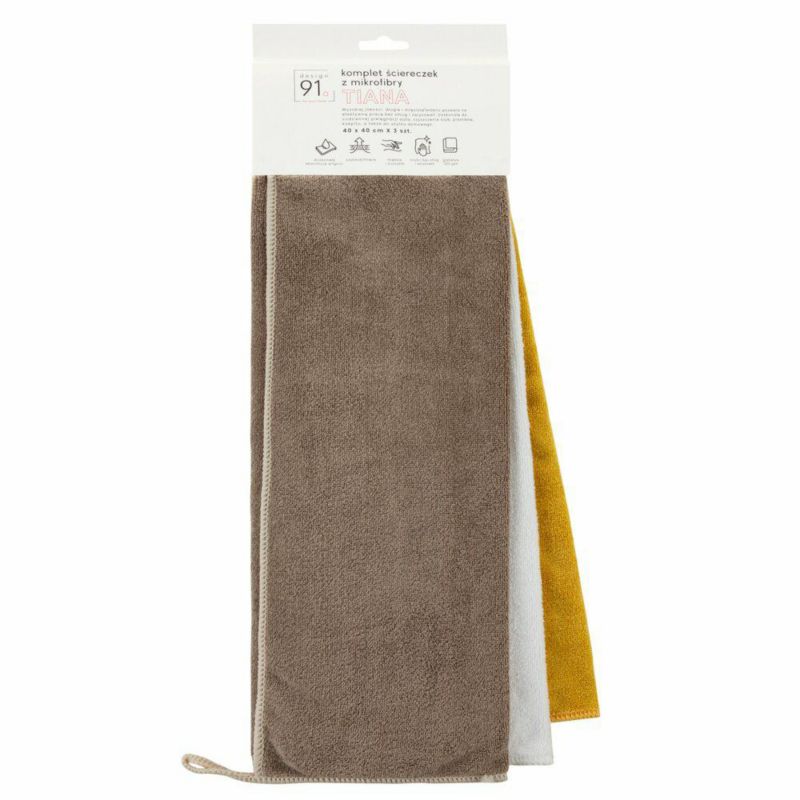 Zestaw 3 ścierek TIANA/01 Eurofirany 40 x 40 cm kolorowe z mikrofibry 1 kpl