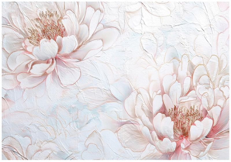 Fototapeta WALLARENA Do Sypialni Salonu Na Flizelinie Kwiaty Piwonie Romantyczna 300x210 cm 1 szt.