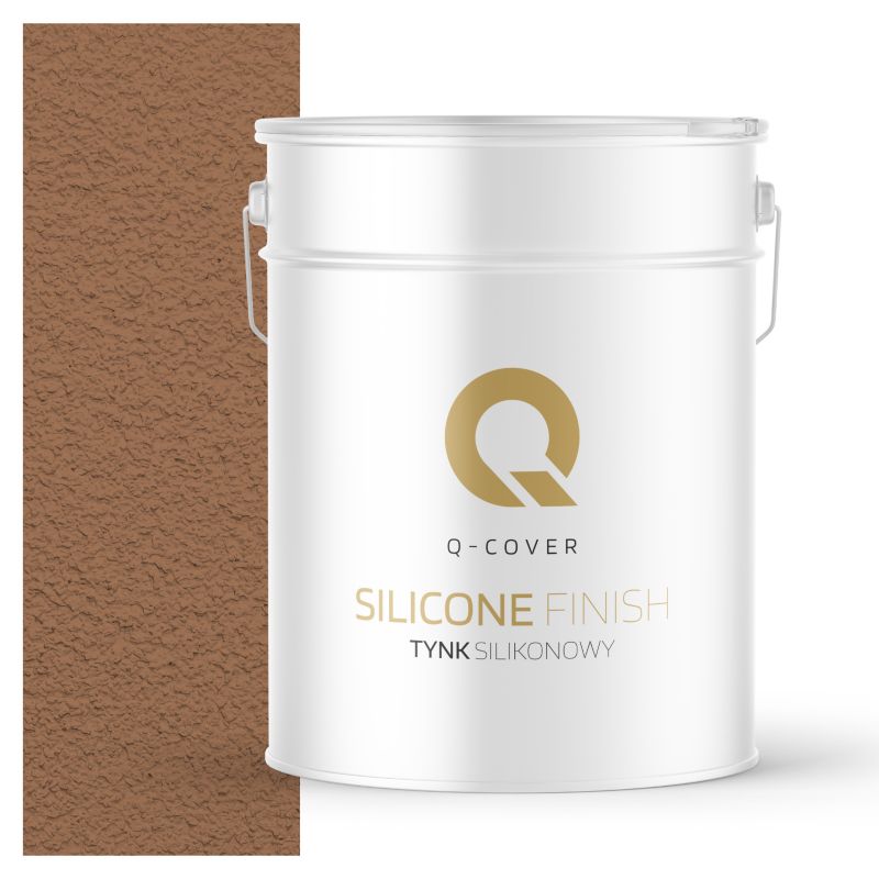 Tynk Silikonowy Elewacyjny Baranek 1.00mm Q-Cover Brązowy ciepły F576 15KG