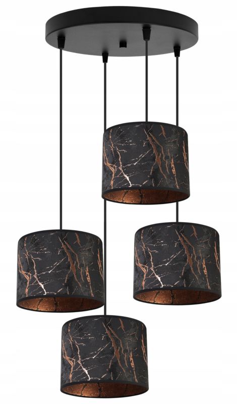 Lampa sufitowa wisząca okrągła Light Home LH Werona 4x E27 60W czarny/miedź 1szt.