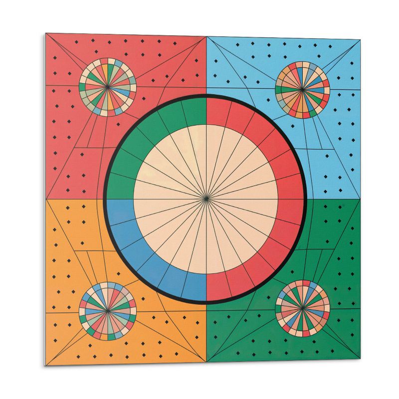 Kafelki samoprzylepne Wallfluent 50x50 cm Okrągły motyw w stylu geometrycznym 4 szt.