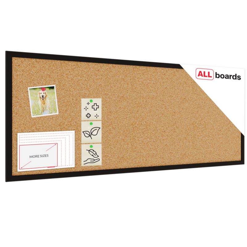 Tablica korkowa ALLboards 100x40 cm rama drewniana czarna 1 szt.