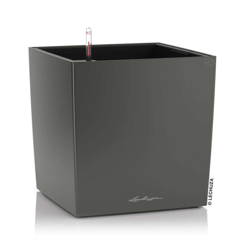 Doniczka Lechuza Do Domu Ogrodu CUBE 50 Antracyt Metalik 1 szt