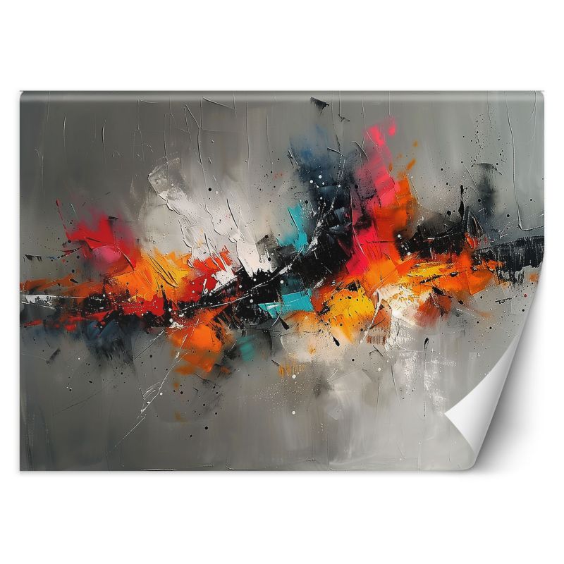 Fototapeta Feeby Kolorowa Abstrakcja Ekspresja na szarym tle 150x105 1 szt
