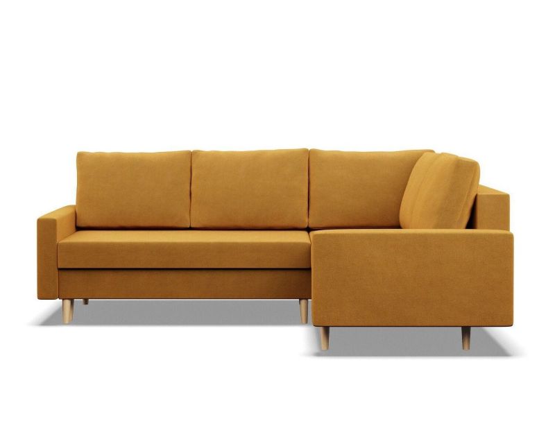 Duży narożnik TYLETEGOTU do salonu prawy MILO velvet żółty 1 szt