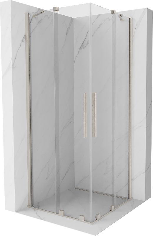 Kabina prysznicowa Mexen Velar Duo rozsuwana 80 x 80 cm transparent nikiel szczotkowany 1 szt.