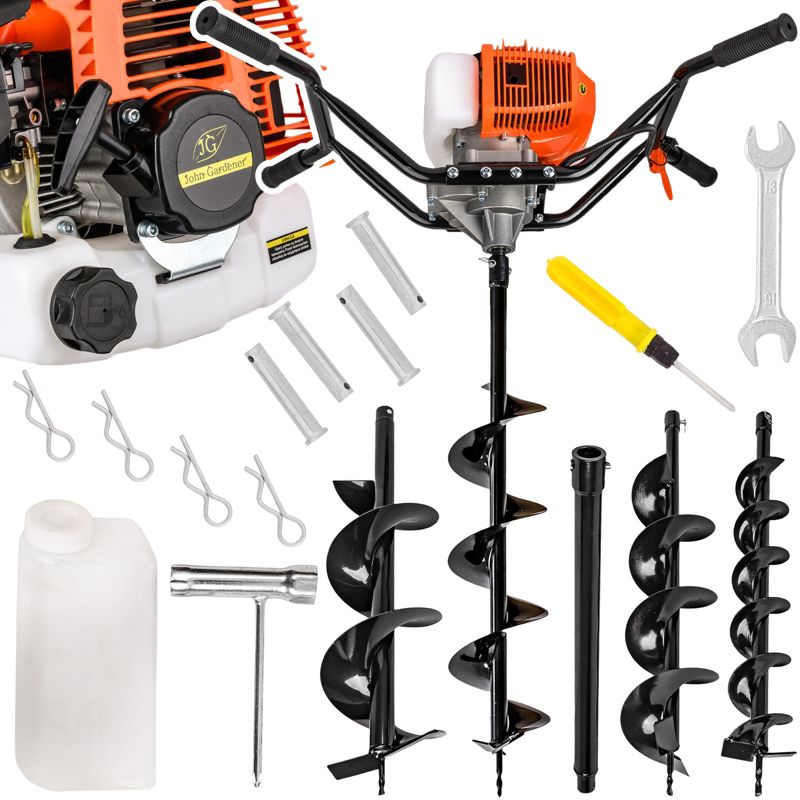 Świder spalinowy 2-osobowy GEKO wiertnica glebowa 3 wiertła 1sz.