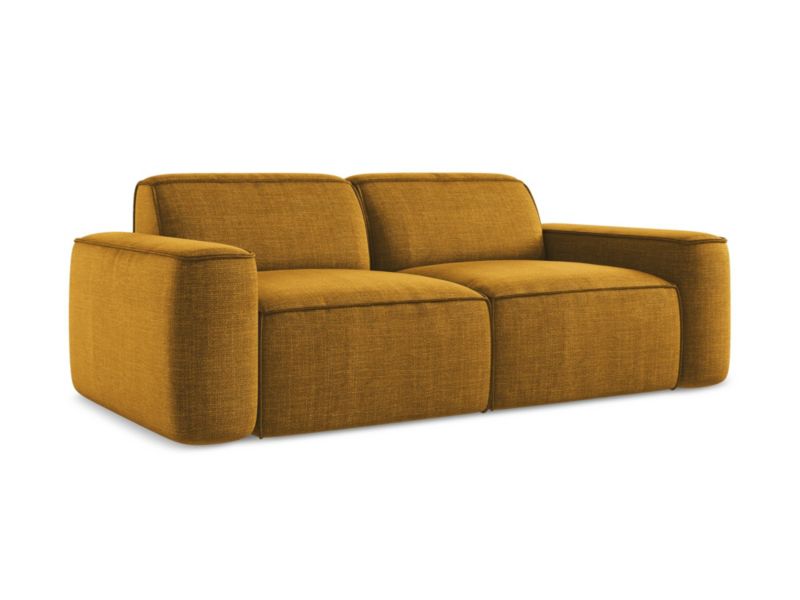 3-osobowa kanapa modułowa LaMiaSofa MELISSA z tkaniny strukturalnej 204x102 cm musztardowy 1 szt.