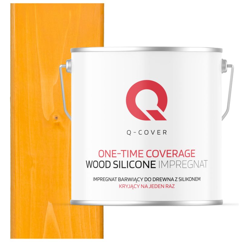Impregnat Barwiący do Drewna z Silikonem Kryjący na Jeden Raz Q-Cover Sosna złocista 5L