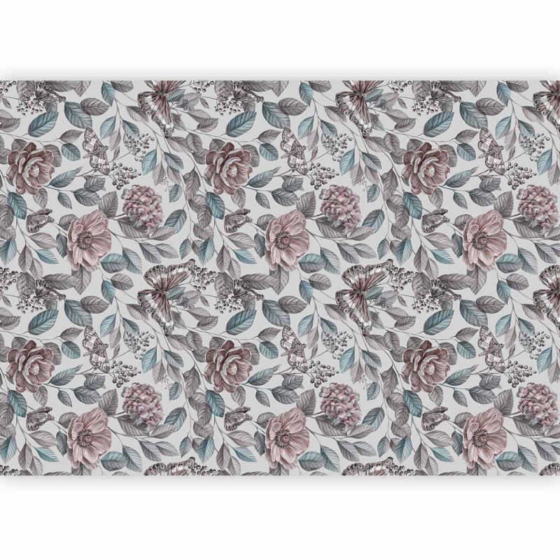 Fototapeta flizelinowa Artgeist 110g/m2 Kwiaty szara 250x175 (5 części) 0656aa rolka 1 szt