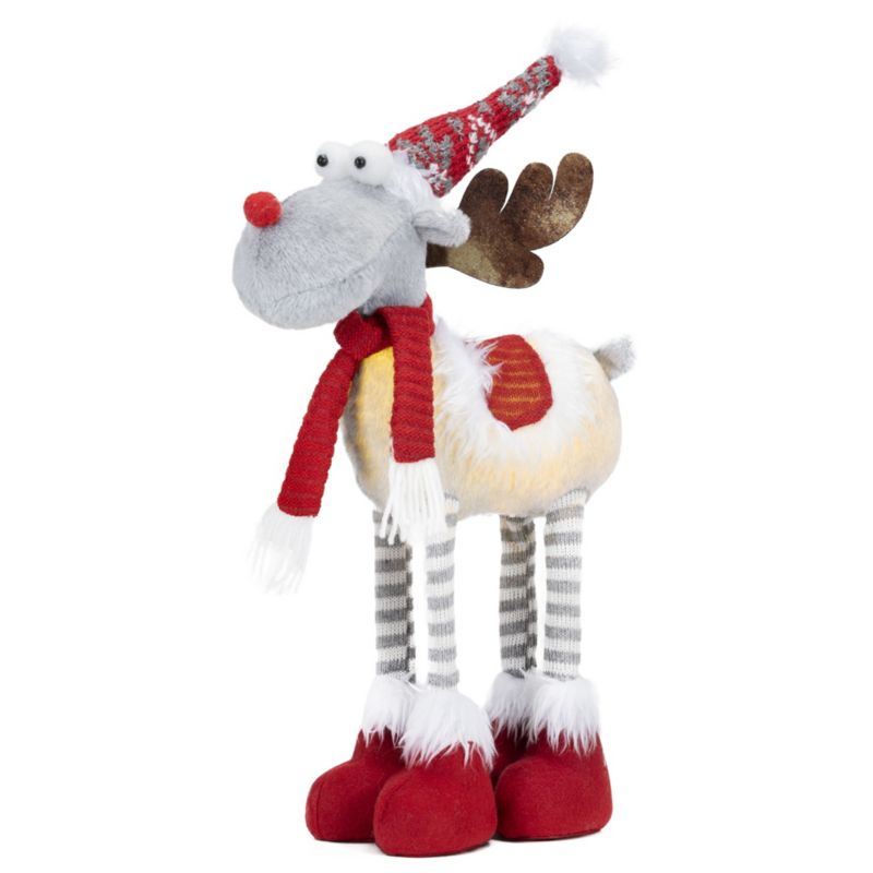 Świąteczny renifer z teleskopowymi nóżkami Springos 52,5 cm ozdoba na święta figurka bożonarodzeniowa 1 szt.