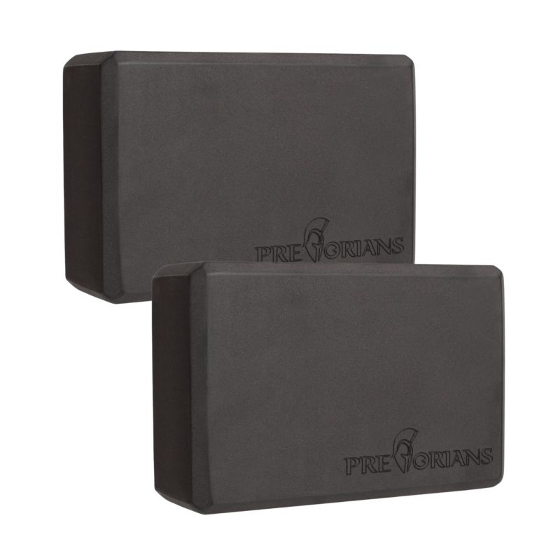 Kostki piankowe do jogi Pretorians bloczki do ćwiczeń i rozciągania czarne 2 szt.