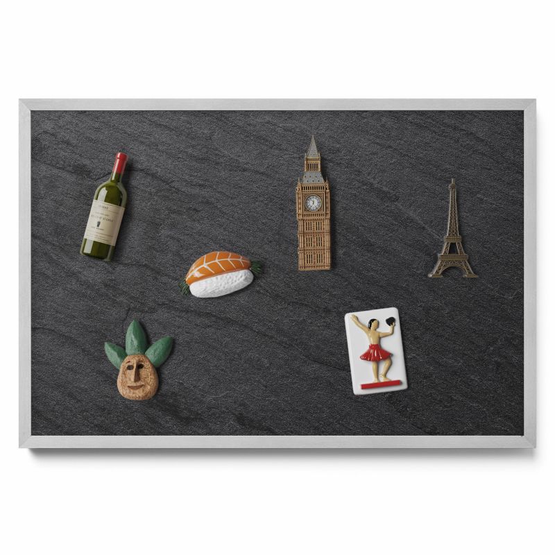 Tablica magnetyczna na ścianę Tulup 60x40 cm Tekstura kamiennej ściany w srebrnej ramie 1 szt.