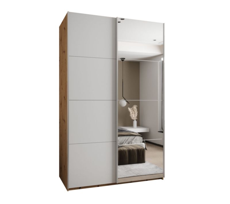 Szafa przesuwna Abiks LUX 3 wysoka szer.160cm artisan/biały/srebrny 1szt.