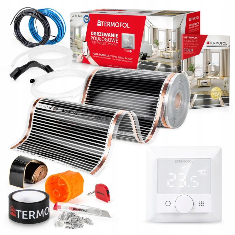 ZESTAW Folia Grzewcza TERMOFOL na podczerwień moc 80W 50cm pow. 36m² + TF-H5 1kpl