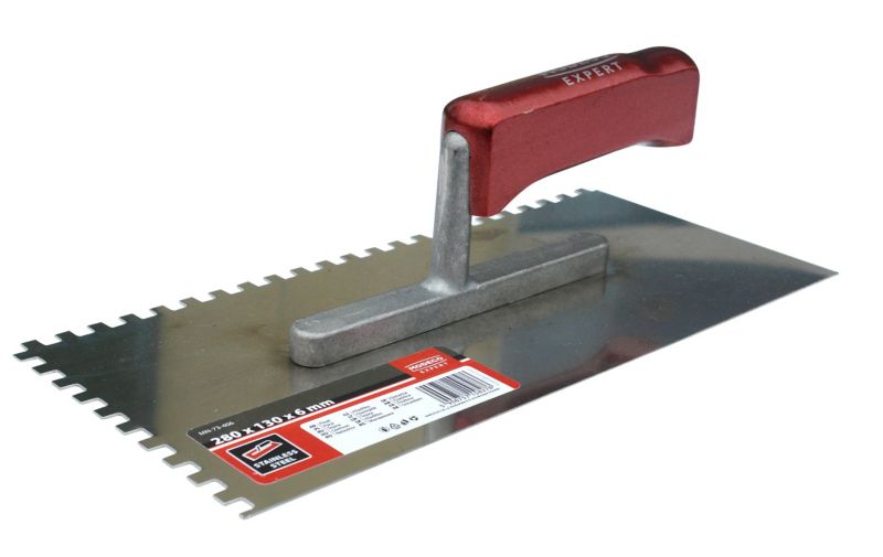 Paca nierdzewna ząb Modeco Expert 280x130x6 mm uchwyt drewno - etykieta - 1 szt.