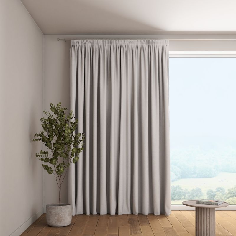 Zasłona na taśmie marszczącej 1 szt. 130 x 260 cm Dekoria jasny szary 1 szt.