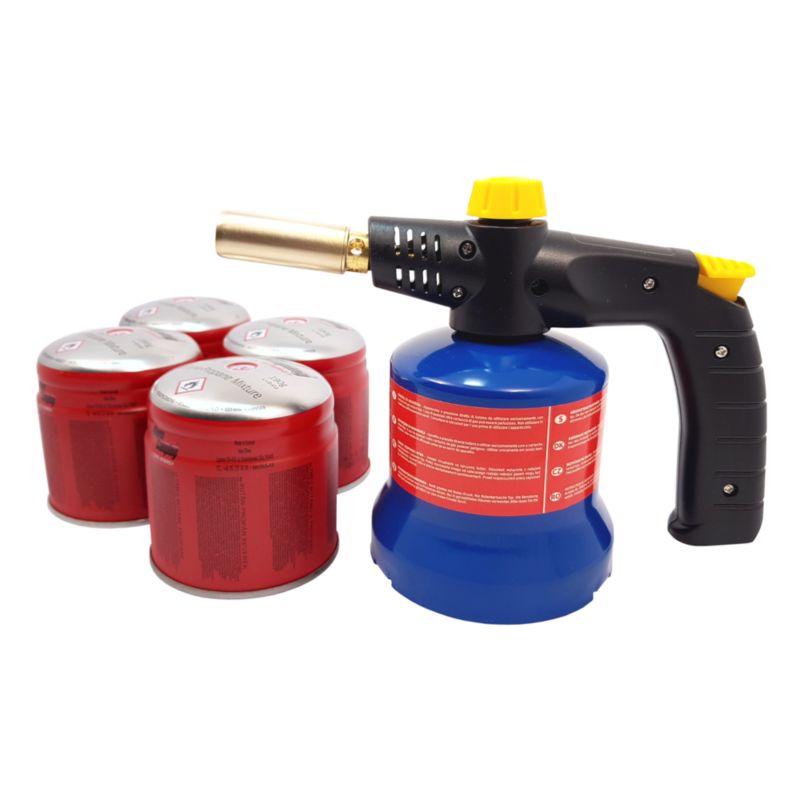 Lampa lutownicza Alpen Camping + 4 gazy 190 g